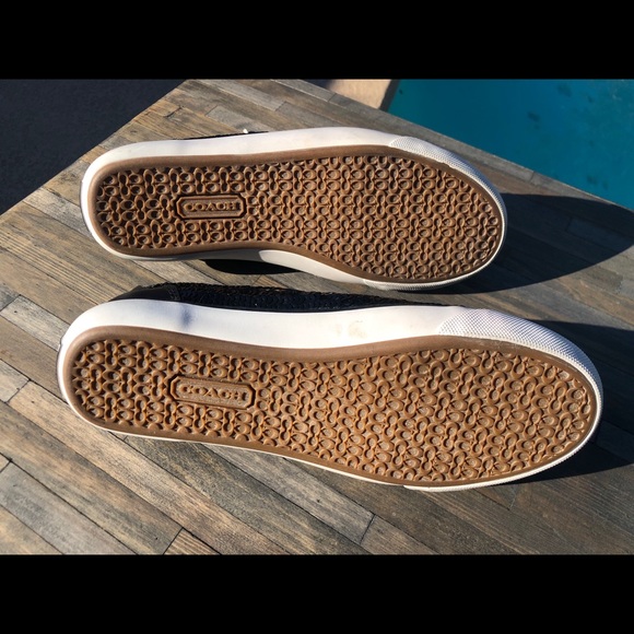 NWOT Coach Sequin Black Sneakers 6.5 B - Picture 5 of 8